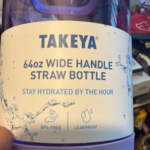 Motivational Hydration Bottle with Wide Carry Handle - Purple/Pink